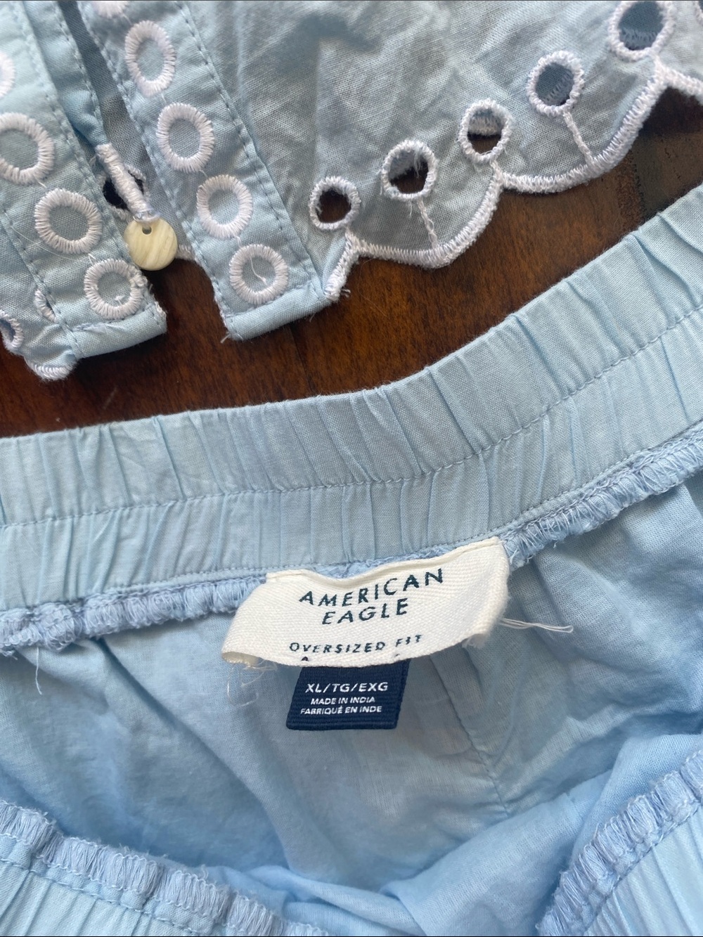 Blue & White Matching Summer Set (Top and Shorts) 100% Cotton - Picture 6 of 7